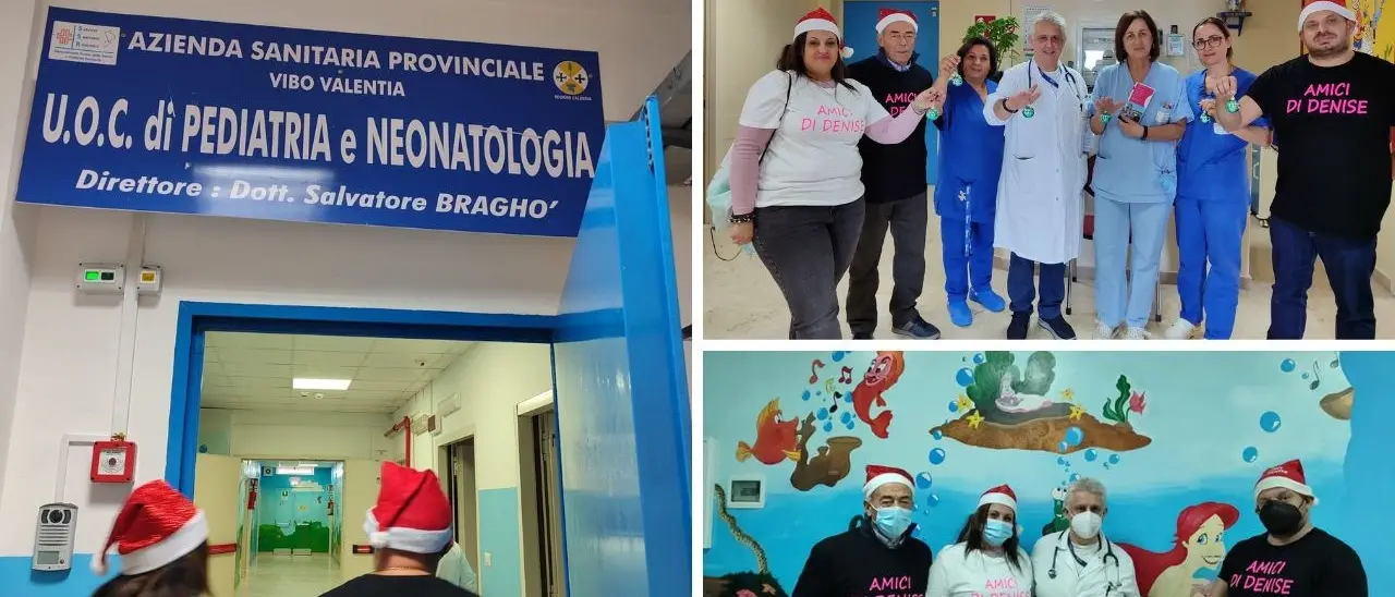 Regali per i piccoli pazienti e materiale sanitario: i doni dell’associazione Amici di Denise alla Pediatria di Vibo