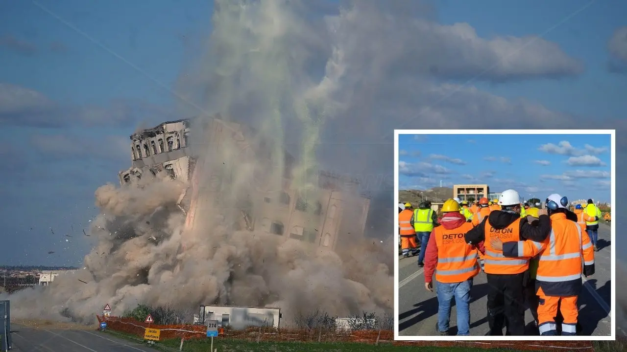 «È andato tutto bene ma non è stato facile»: demolitori soddisfatti del botto che ha cancellato l’ecomostro di Torre Melissa