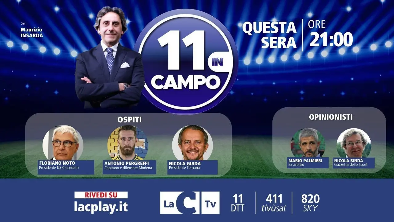 Il presidente del Catanzaro Floriano Noto tra gli ospiti di “11 in campo”: appuntamento alle 21 su LaC Tv