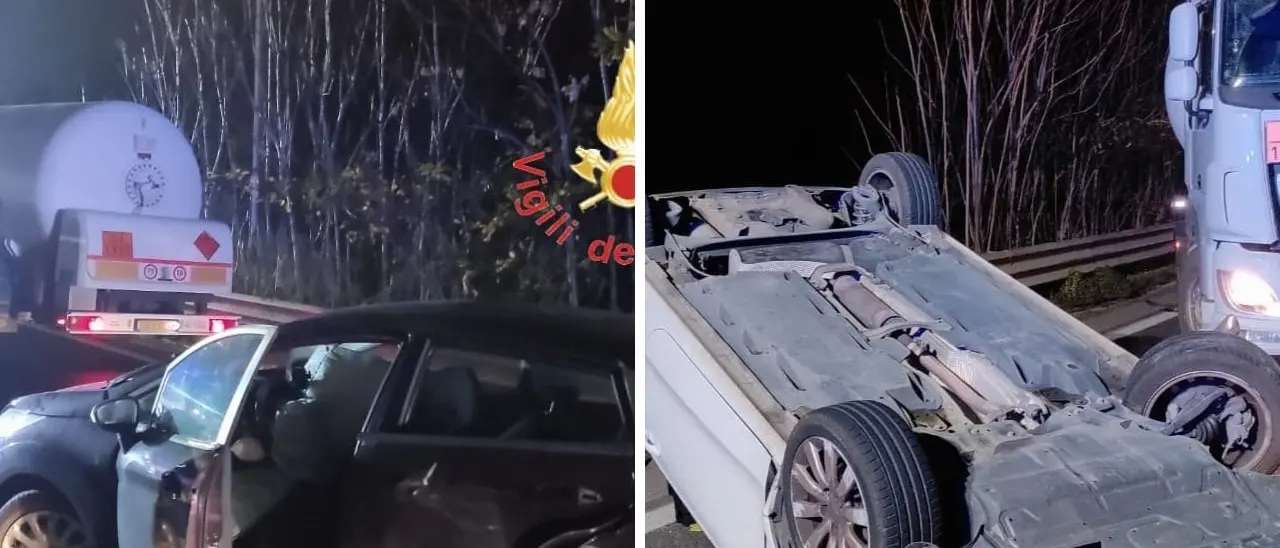 Incidente nel Catanzarese, scontro tra due auto e un’autocisterna lungo la statale 280: due persone ferite