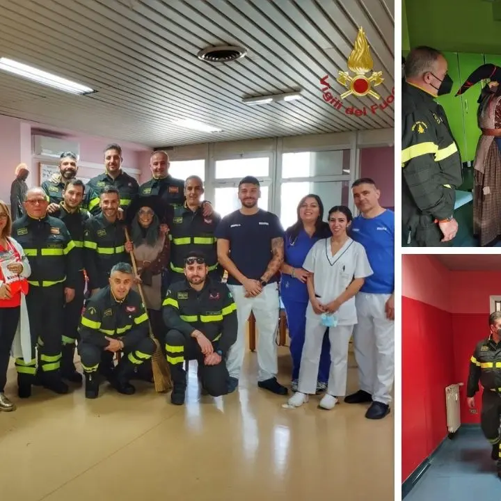 Dolci e sorrisi in corsia, la Befana dei vigili del fuoco porta doni ai bimbi ricoverati all’ospedale di Lamezia