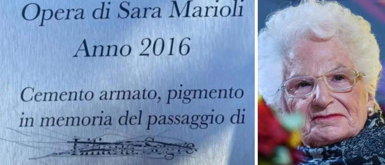 Targa dedicata a Liliana Segre vandalizzata nel Varesotto