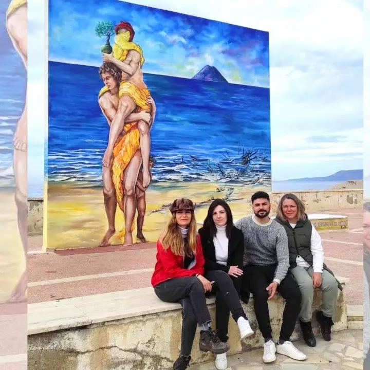 Gioia Tauro, il dramma dei migranti nel Mediterraneo in un murales realizzato sul lungomare