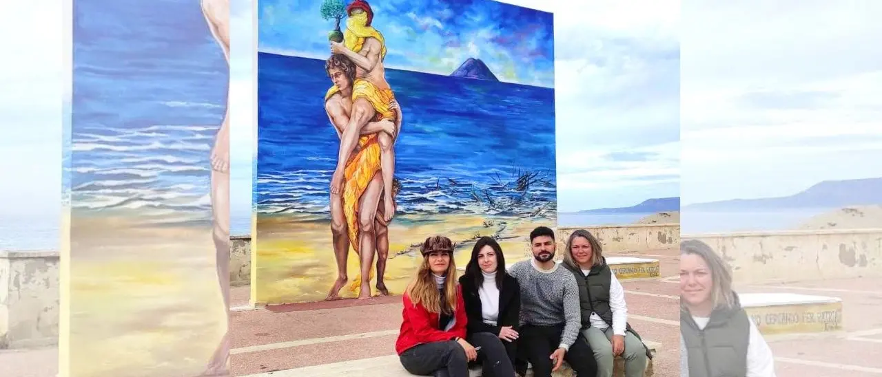 Gioia Tauro, il dramma dei migranti nel Mediterraneo in un murales realizzato sul lungomare