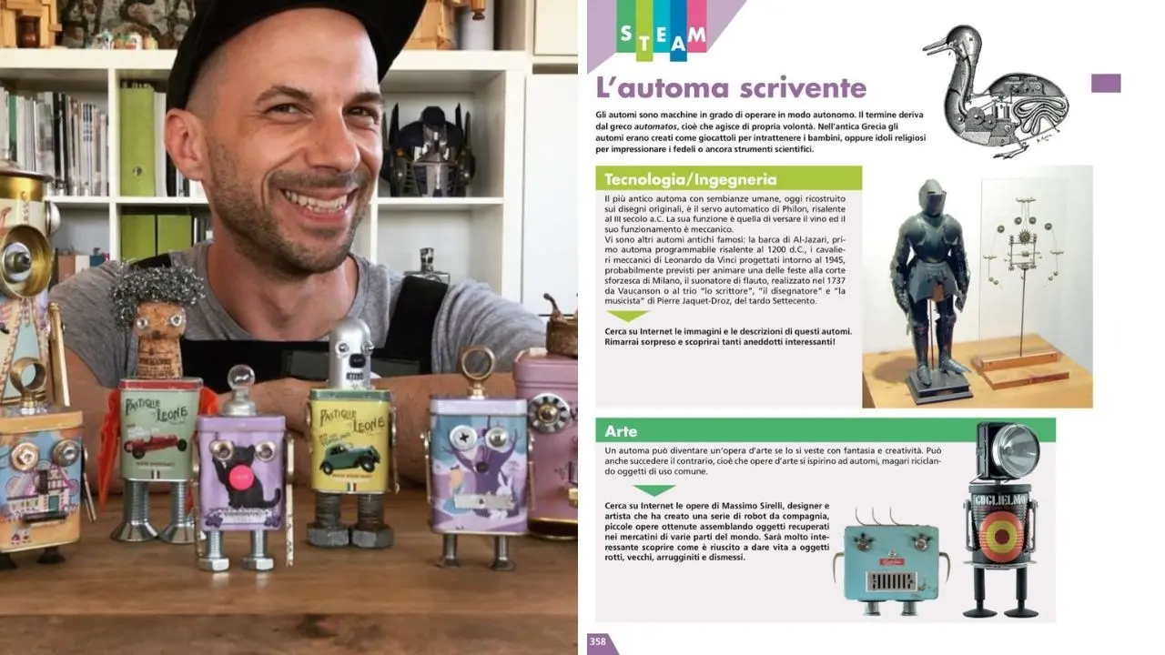 L’artista calabrese dei robot Massimo Sirelli finisce nei libri di scuola: «Bellissimo poter ispirare tanti ragazzi»