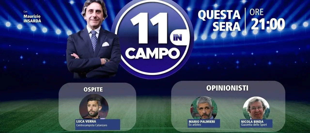 Il centrocampista del Catanzaro Luca Verna ospite di 11 in campo: questa sera alle 21 su LaC Tv