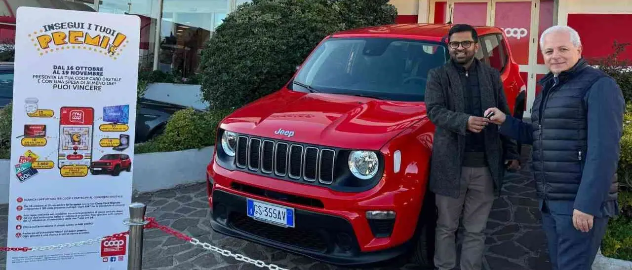 Consegnata la Jeep Renegade messa in palio da Coop Master 3.0 con il concorso “Insegui i tuoi premi”