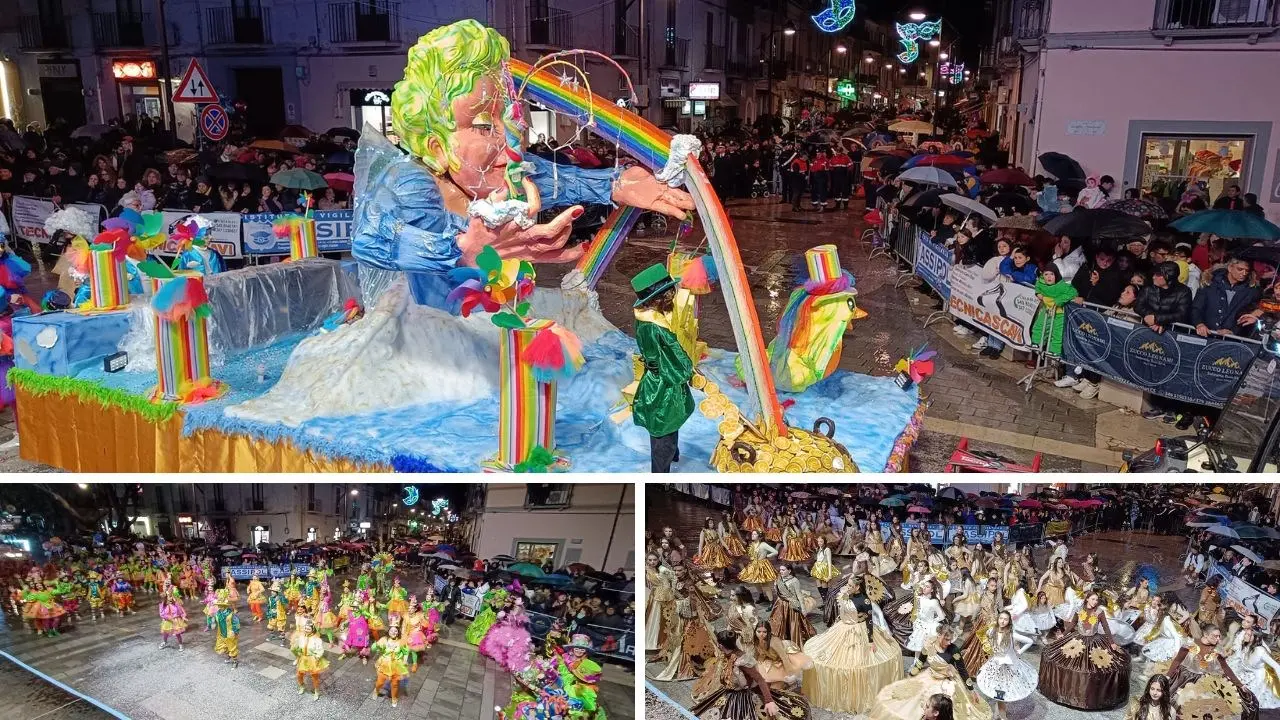 Carnevale a Castrovillari, 40mila presenze per la prima sfilata di maschere e carri. Ecco i vincitori