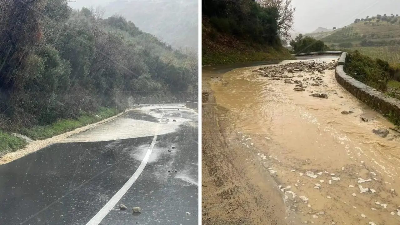 Detriti e un fiume d’acqua per strada: il maltempo colpisce la fascia jonica tra Cosentino e Crotonese. Domani piste di Lorica chiuse