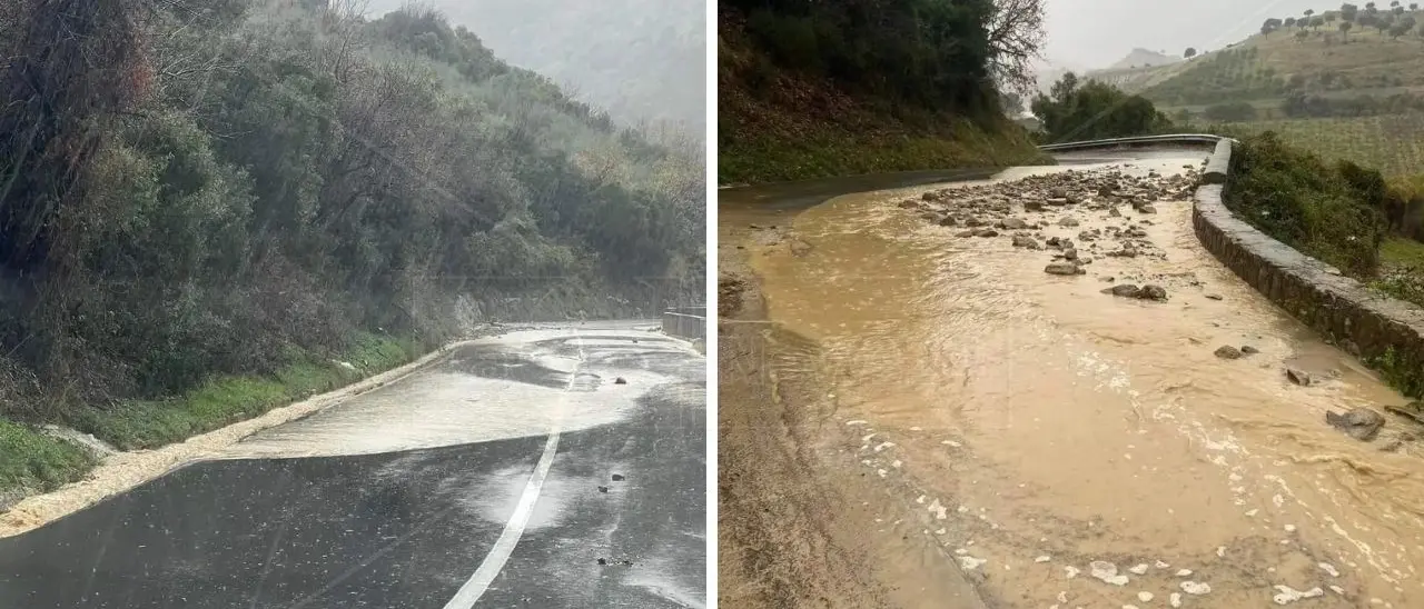 Detriti e un fiume d’acqua per strada: il maltempo colpisce la fascia jonica tra Cosentino e Crotonese. Domani piste di Lorica chiuse