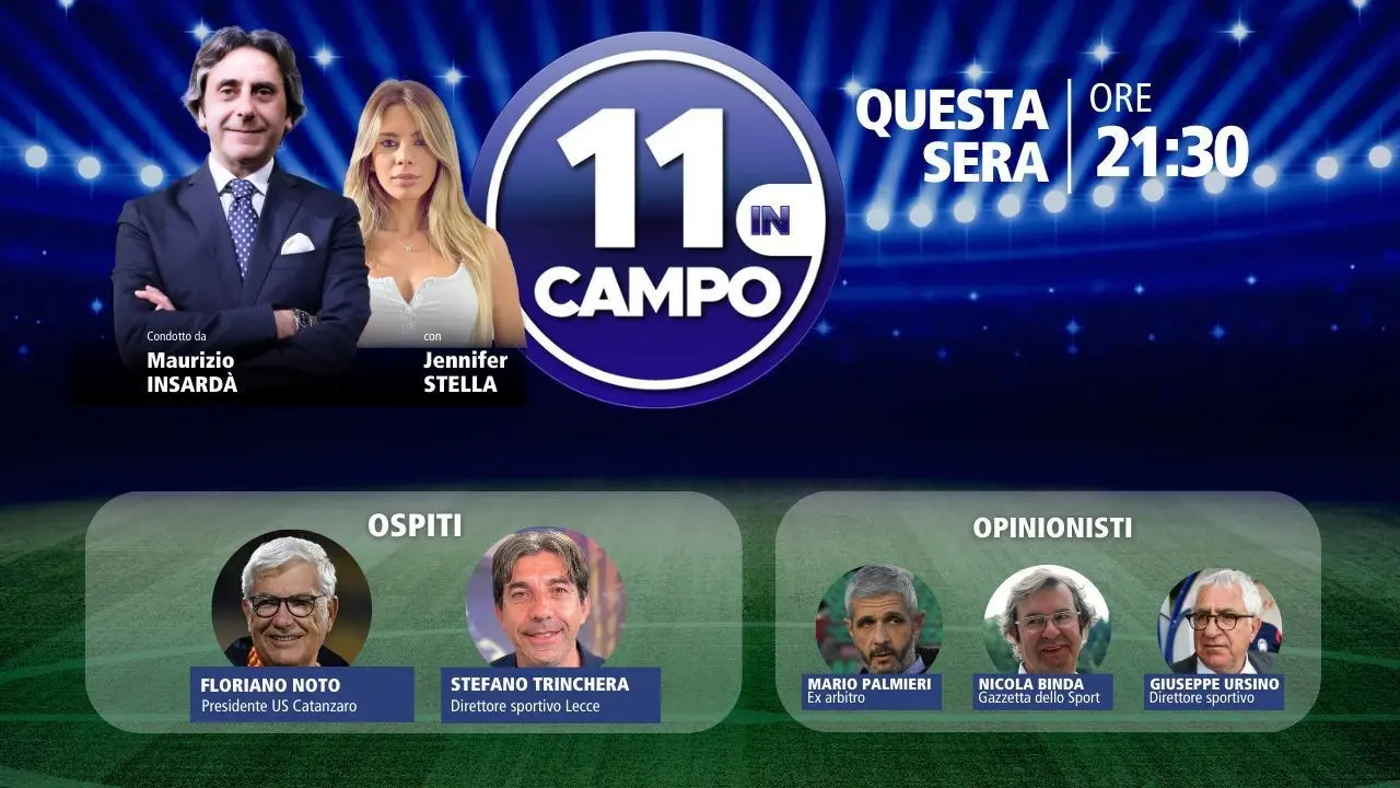 Il presidente del Catanzaro Noto e il direttore sportivo del Lecce Trinchera ospiti di “11 in campo”: appuntamento alle 21.30 su LaC Tv