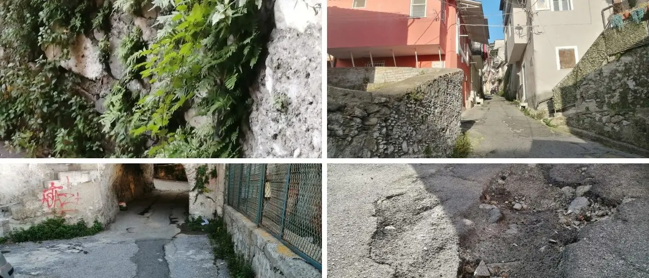 Lamezia, lo sfregio al centro storico: l’antico quartiere Timpone abbandonato al degrado tra buche, escrementi e cavi volanti