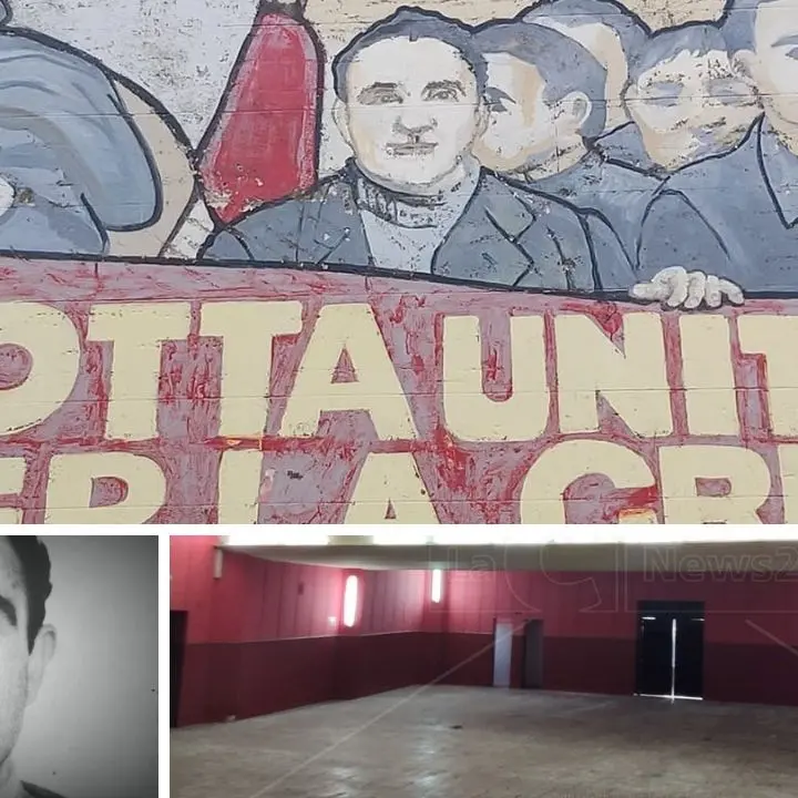 Gioiosa, il murale dedicato a Rocco Gatto sbiadisce sulla facciata del teatro senza più poltrone e sipario