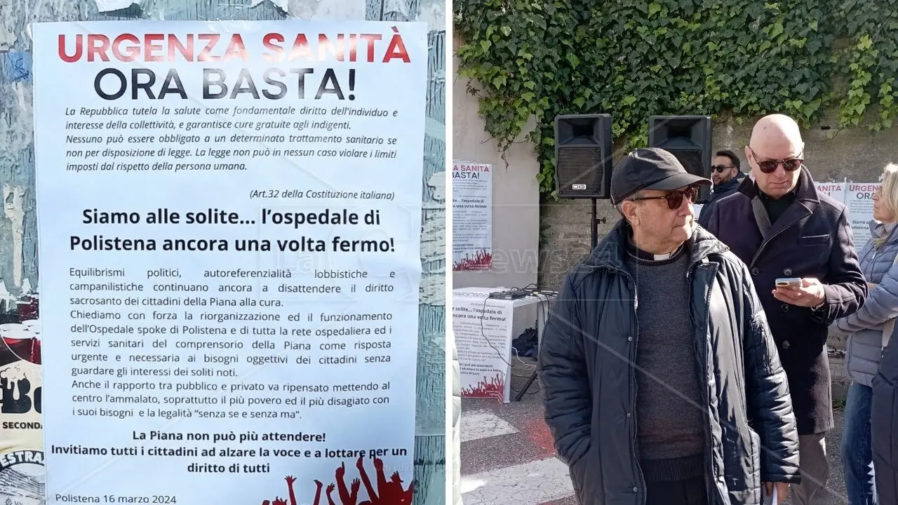 All’ospedale di Polistena interventi cancellati perché mancano i medici, cittadini in piazza: «Ora basta»