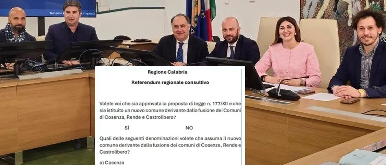 Città unica Cosenza-Rende-Castrolibero, la proposta di legge va avanti: c’è già il quesito per il referendum