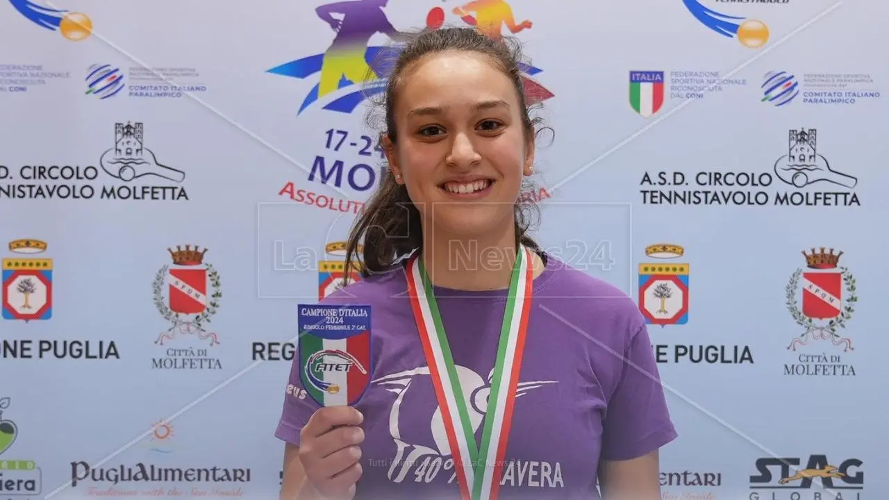 Tennistavolo: la calabrese Miriam Carnovale firma l’impresa e conquista il titolo italiano