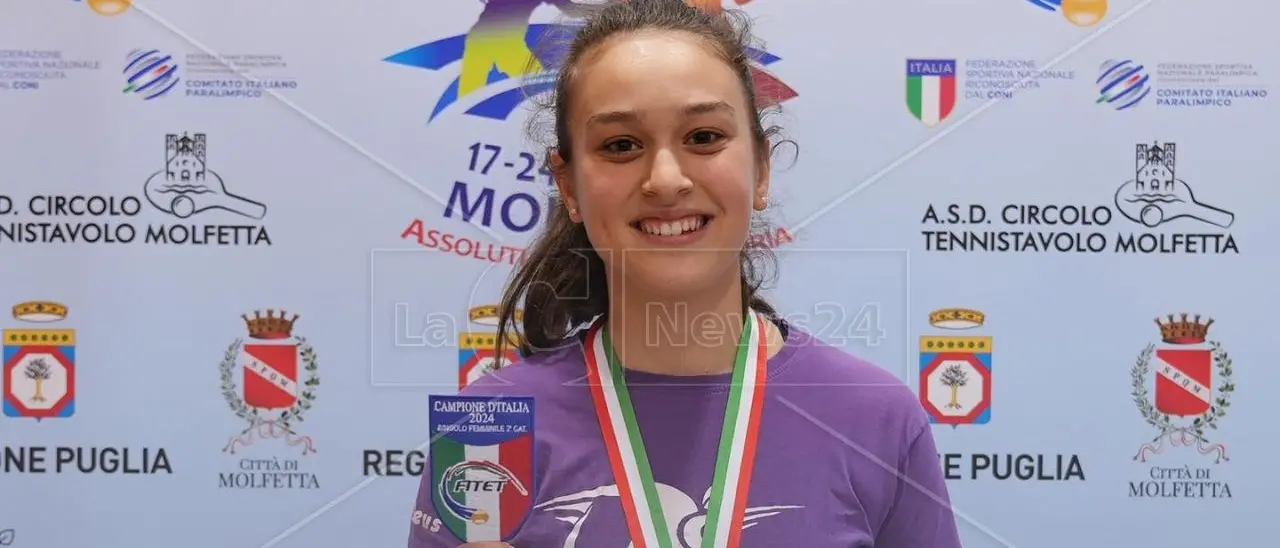 Tennistavolo: la calabrese Miriam Carnovale firma l’impresa e conquista il titolo italiano