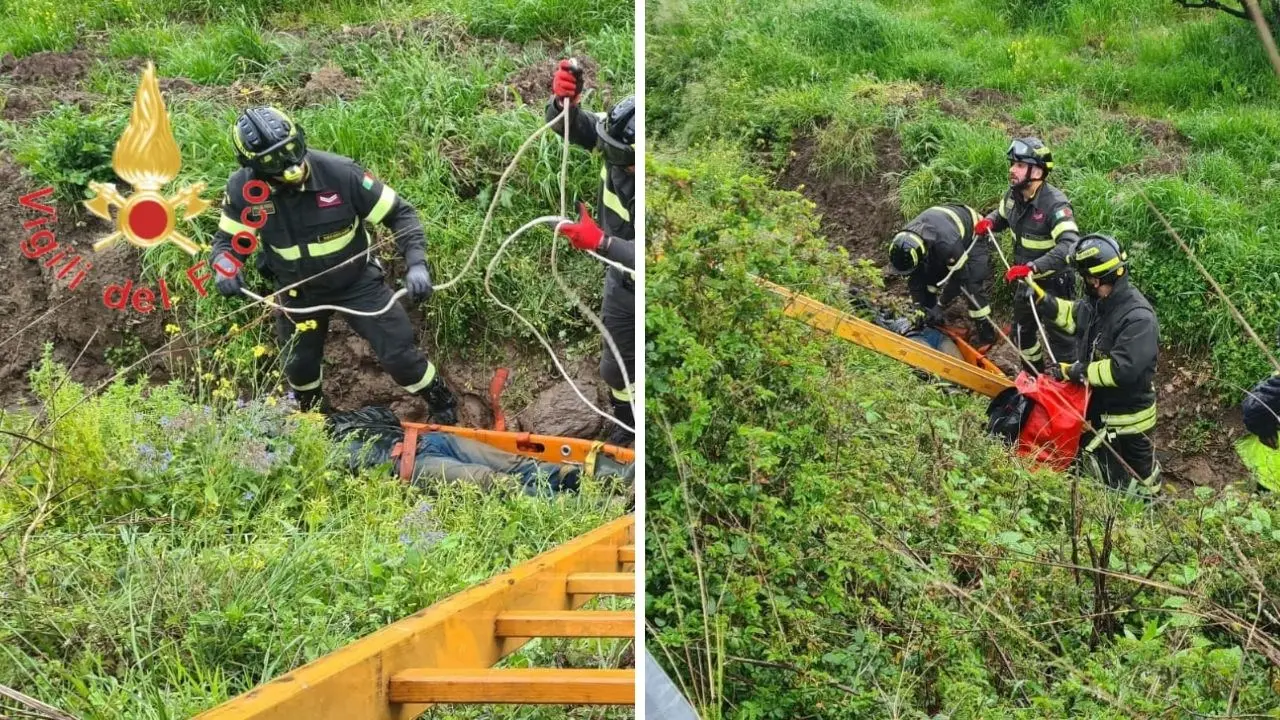 Pianopoli, si rompono i freni della bici e precipita in una scarpata: recuperato e trasferito in ospedale