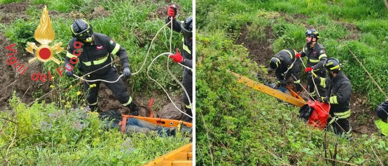 Pianopoli, si rompono i freni della bici e precipita in una scarpata: recuperato e trasferito in ospedale