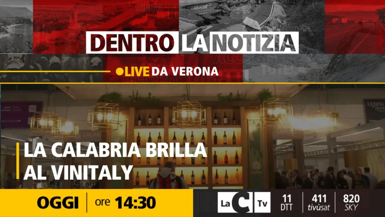 La Calabria del vino in vetrina al Vinitaly: puntata speciale di Dentro la Notizia in diretta da Verona