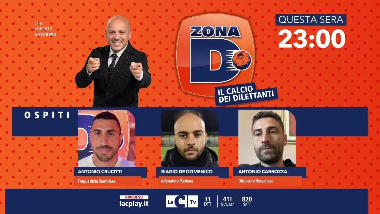 Zona D, il calcio dilettantistico in campo su LaC Tv: appuntamento oggi alle 23 con la nuova puntata