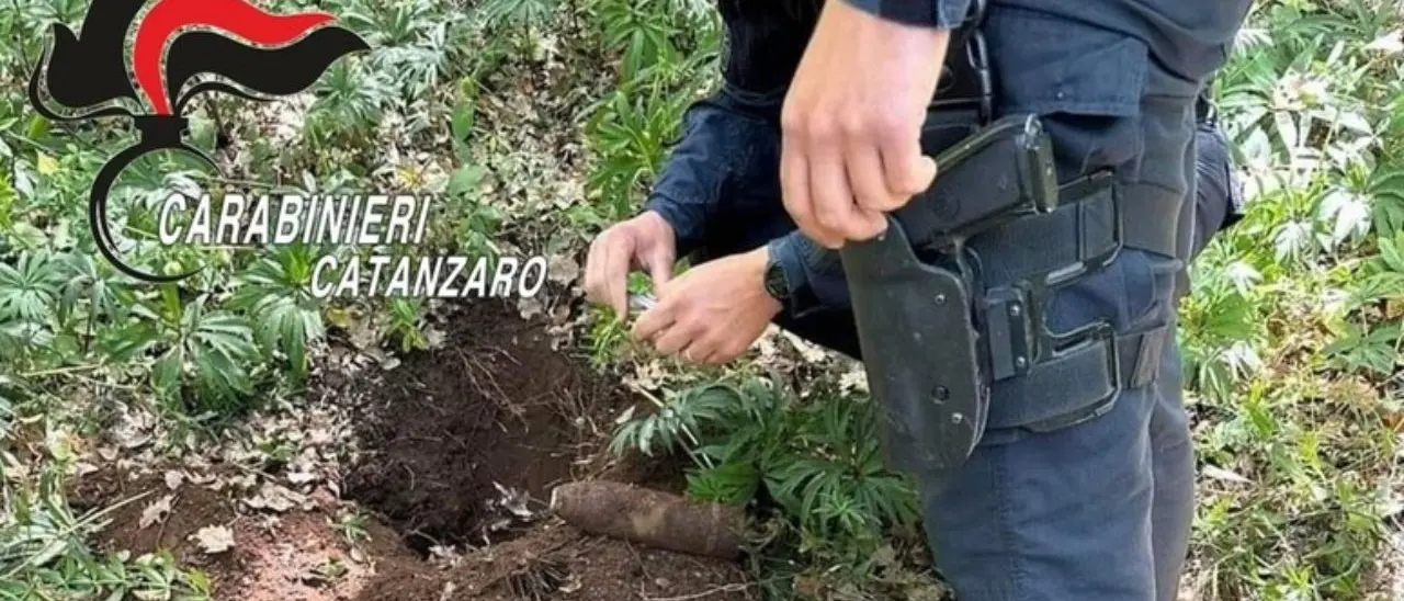 Maida, rinvenuta una granata della Seconda guerra mondiale: l’ordigno era completo di spoletta e di carica esplosiva