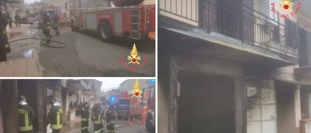 Incendio a Spezzano Albanese, i vigili del fuoco salvano due persone rimaste bloccate in un appartamento