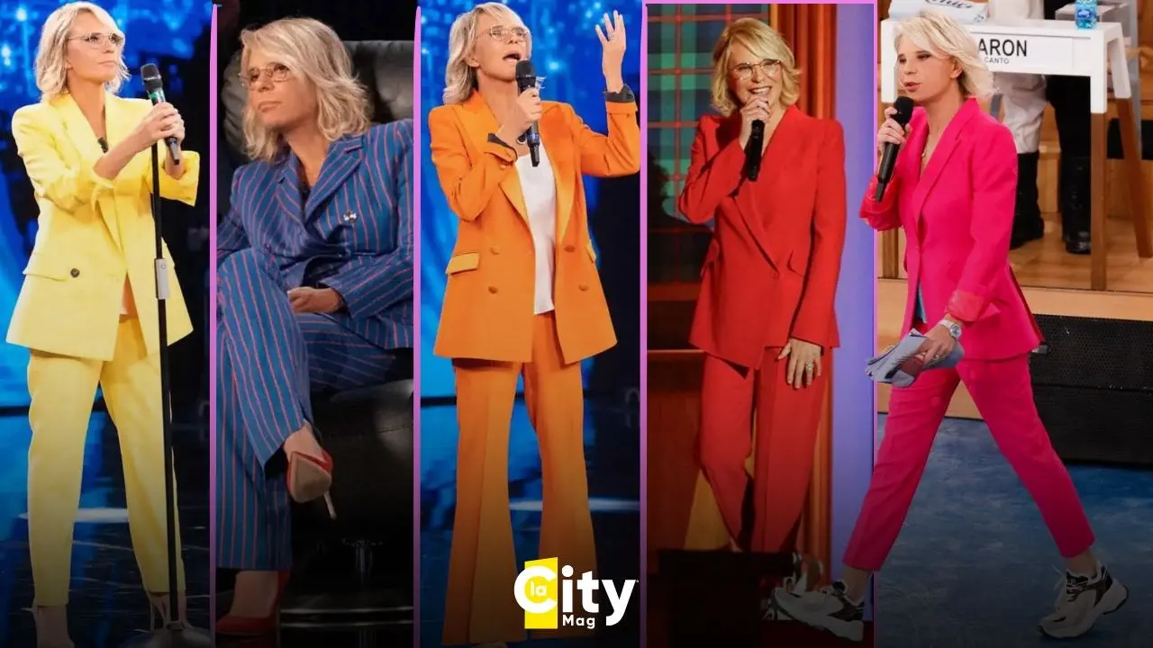 Tailleur rosso fuoco: il nuovo look (low cost) di Maria De Filippi piace proprio a tutti