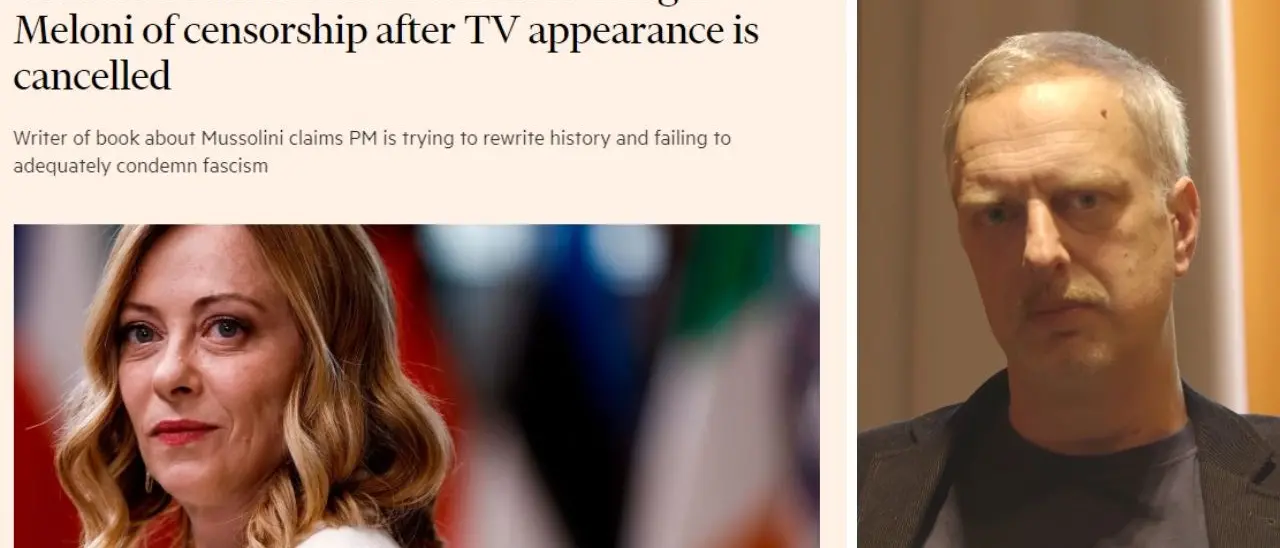 Il caso Scurati finisce sul Financial Times: «Giorgia Meloni accusata di censura da un autore antifascista»