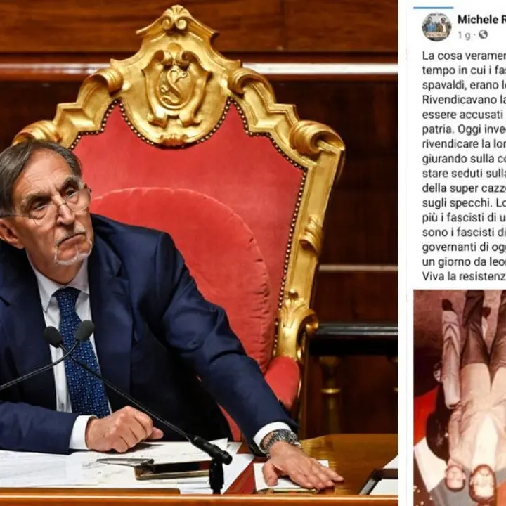 La Russa a testa in giù in una foto su Facebook, arriva la solidarietà di Mattarella