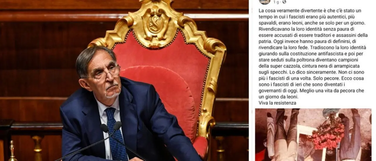 La Russa a testa in giù in una foto su Facebook, arriva la solidarietà di Mattarella