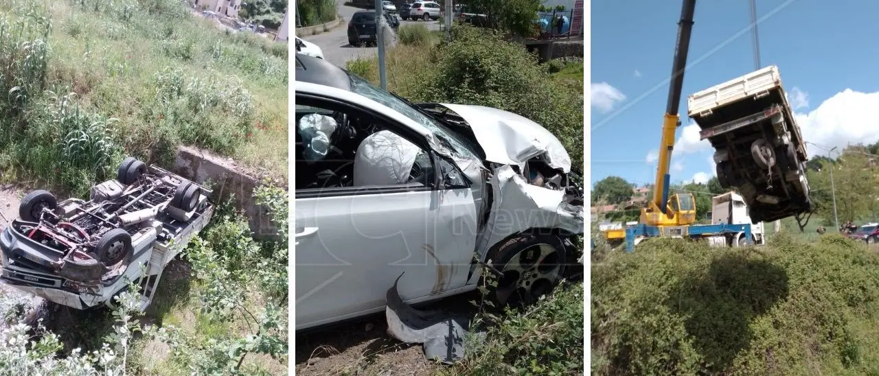 Incidente nel Cosentino, furgone precipita in un torrente dopo lo scontro con un’auto