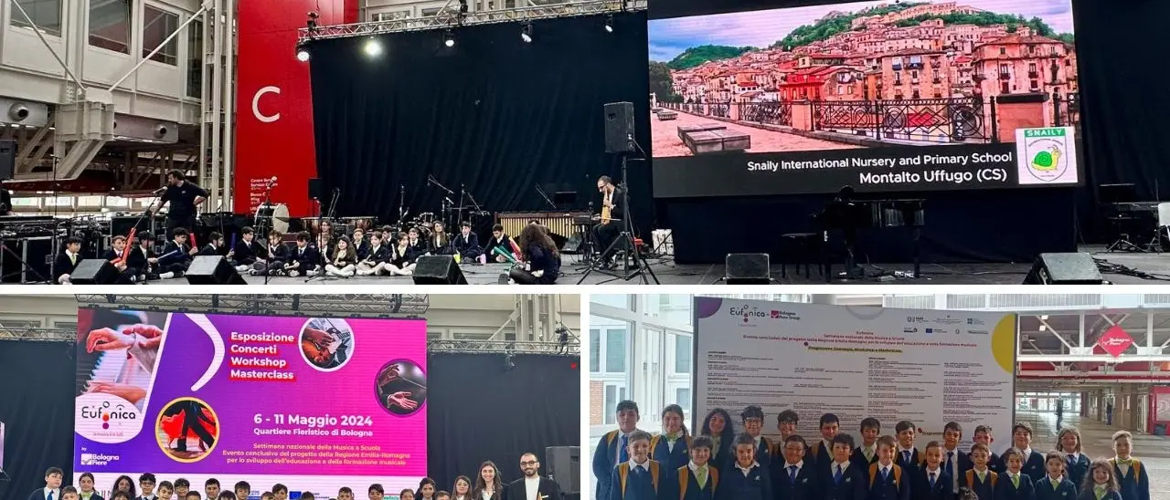I bambini della scuola primaria Snaily di Taverna di Montalto Uffugo protagonisti alla Settimana della Musica a Bologna