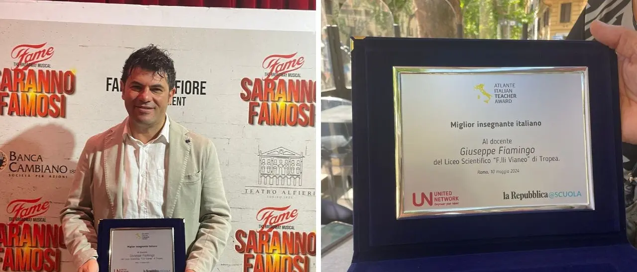 Il Premio Miglior insegnante d’Italia al docente del “Fratelli Vianeo” di Tropea, Giuseppe Fiamingo