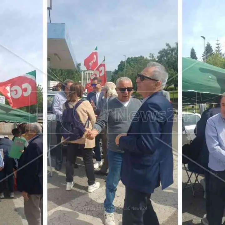 Sit in della Cgil all’ospedale di Lamezia, chiesto un confronto urgente con la Regione: «I cittadini non hanno più servizi»