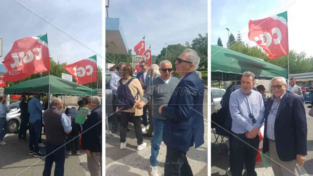 Sit in della Cgil all’ospedale di Lamezia, chiesto un confronto urgente con la Regione: «I cittadini non hanno più servizi»