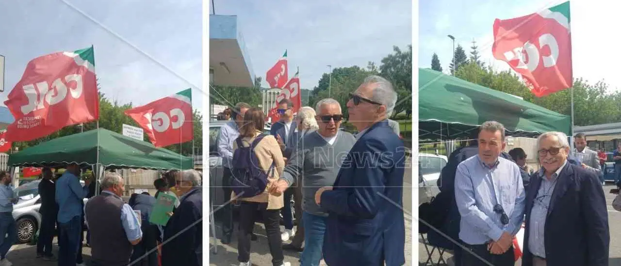 Sit in della Cgil all’ospedale di Lamezia, chiesto un confronto urgente con la Regione: «I cittadini non hanno più servizi»