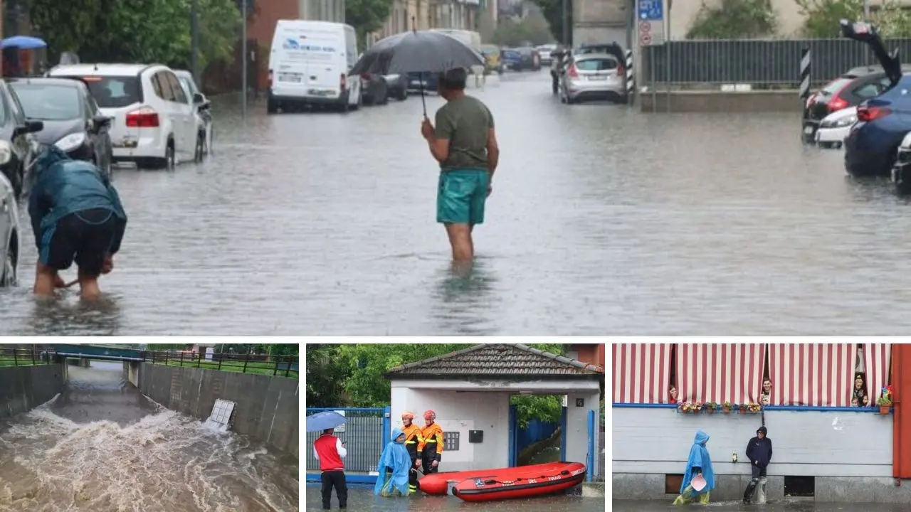 Maltempo in Lombardia, a Milano esonda il fiume Lambro: edifici allagati e traffico in tilt