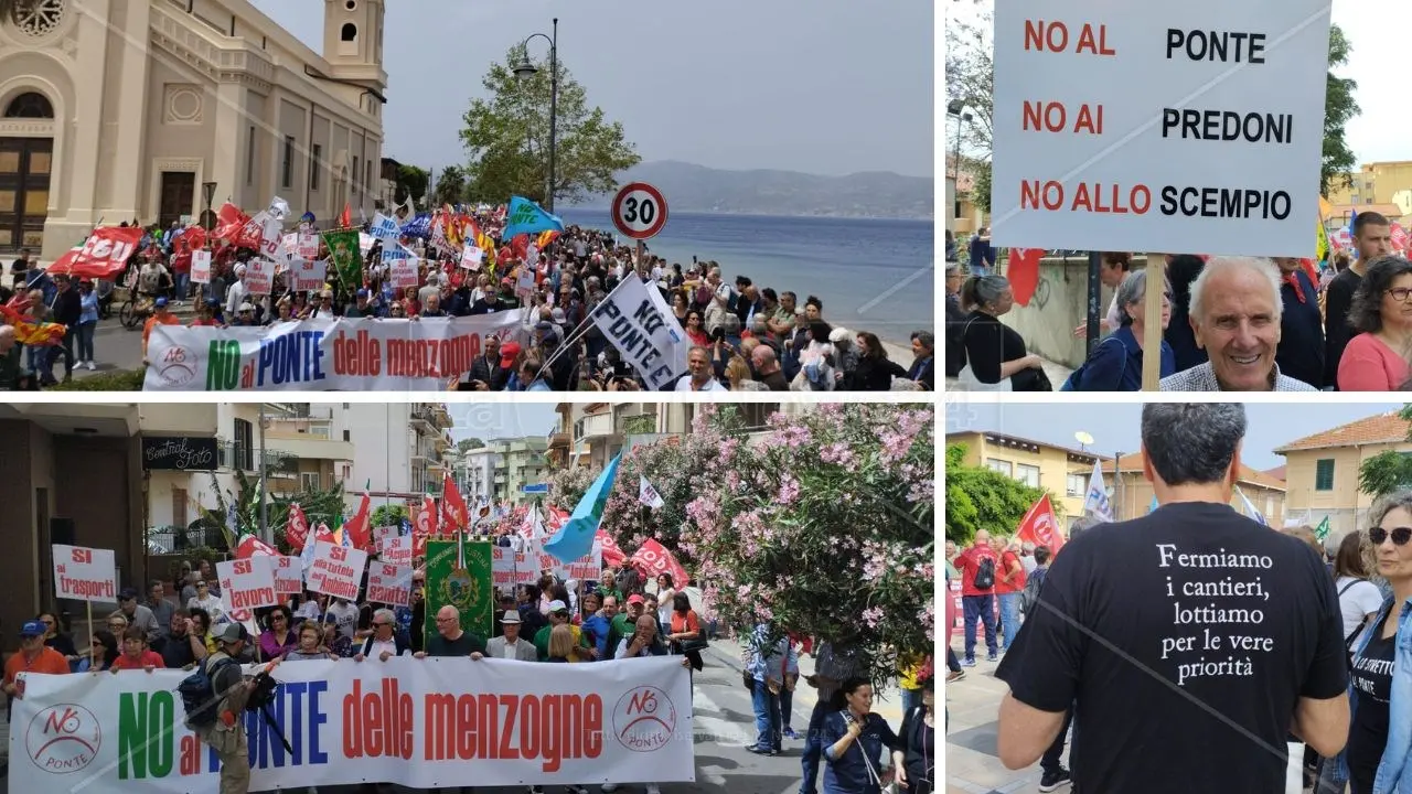 Anarchici, prof e (pochi) sindaci, l’universo No Ponte in marcia a Villa: «Distruggeranno lo Stretto e ci lasceranno le macerie»