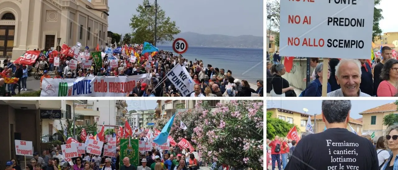 Anarchici, prof e (pochi) sindaci, l’universo No Ponte in marcia a Villa: «Distruggeranno lo Stretto e ci lasceranno le macerie»