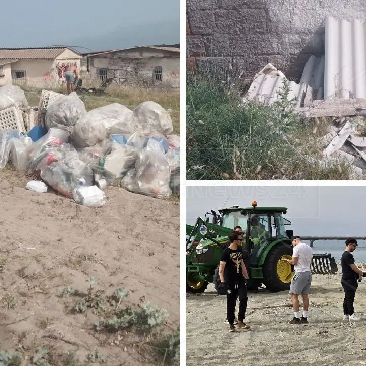 Associazioni e volontari ripuliscono le spiagge del Lametino: raccolti quintali di plastica e persino eternit