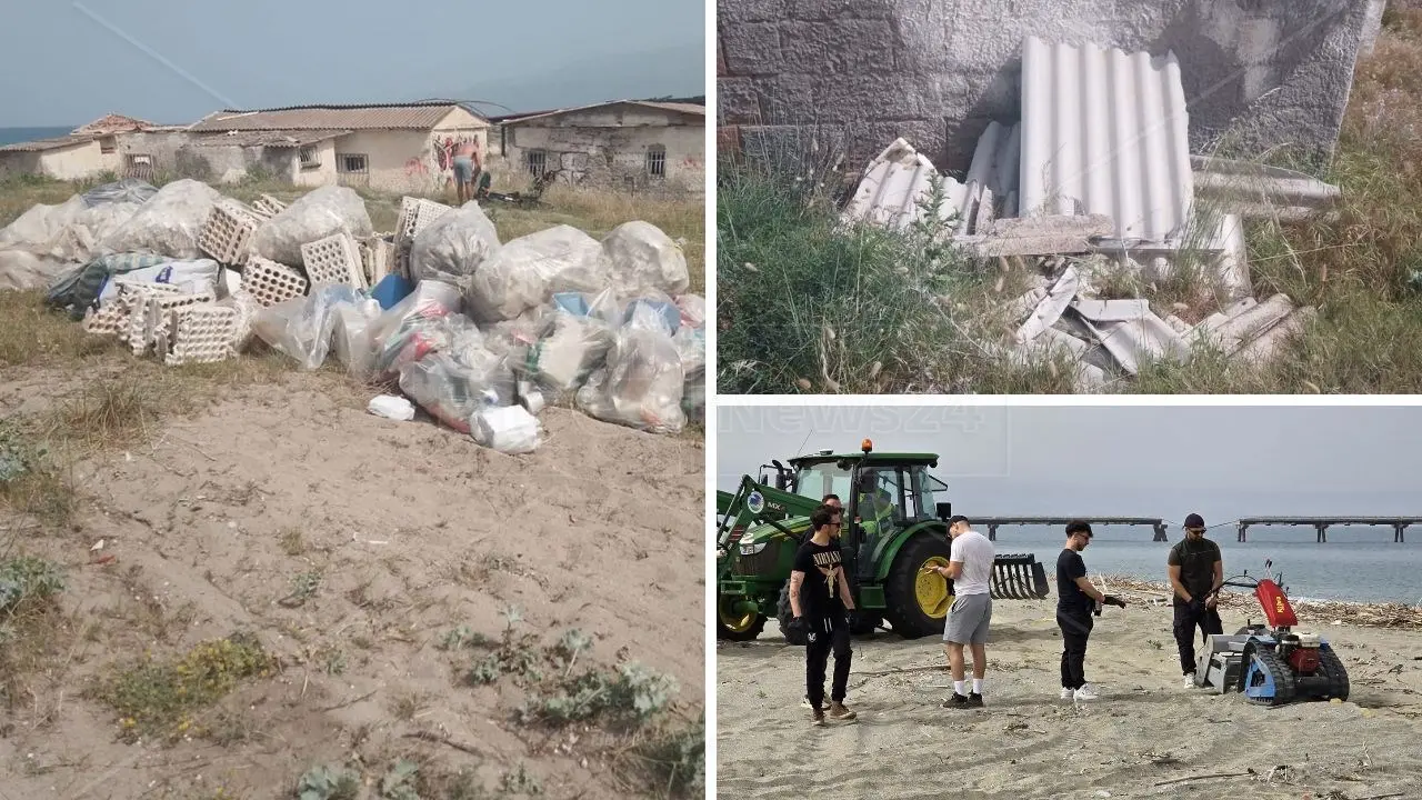 Associazioni e volontari ripuliscono le spiagge del Lametino: raccolti quintali di plastica e persino eternit