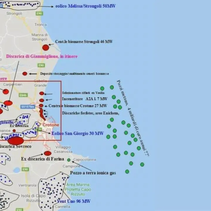 A Crotone è sempre più emergenza ambientale: ecco la mappa dei veleni che circondano la città