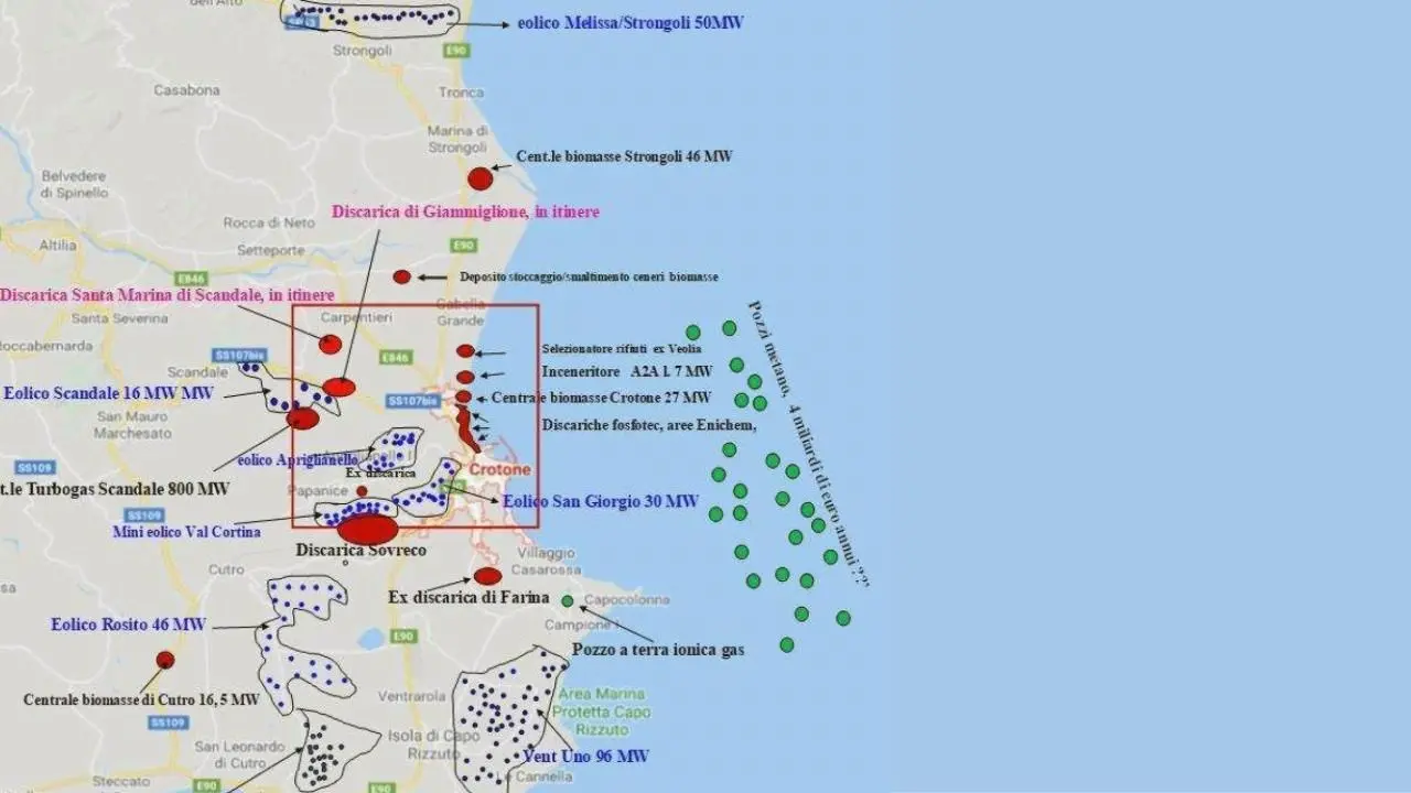 A Crotone è sempre più emergenza ambientale: ecco la mappa dei veleni che circondano la città