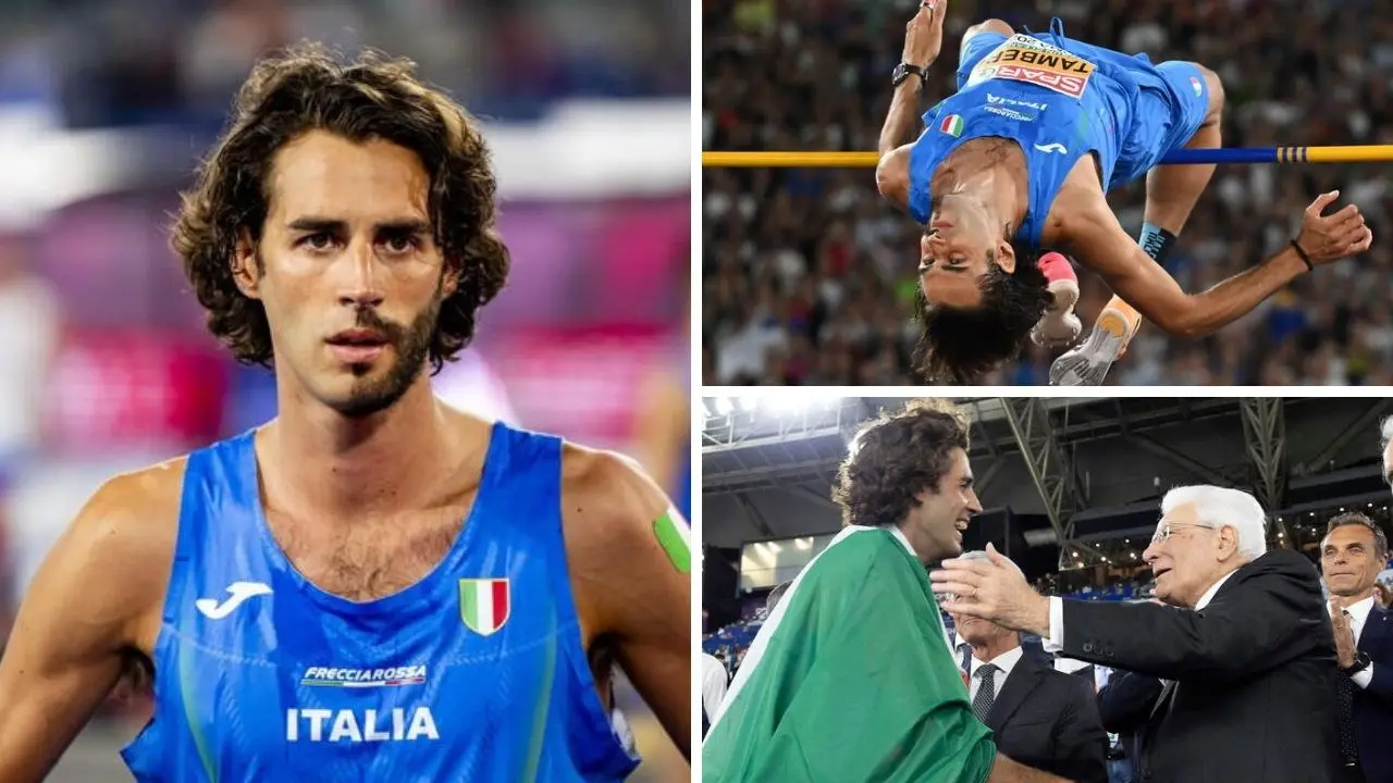 Europei di atletica, show di Tamberi a Roma: vola a 2,37 metri nel salto in alto, vince l’oro e si “inchina” a Mattarella