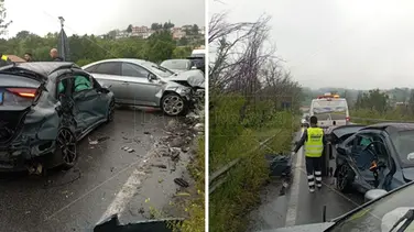 Incidente a Rende sulla statale 107, forte impatto tra due auto: 2 feriti