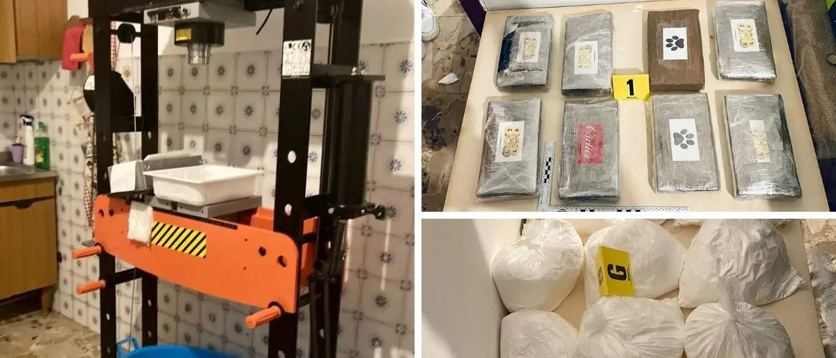 Un laboratorio per la lavorazione della cocaina nelle campagne del Reggino, 2 arresti e 34 chili di droga sequestrati