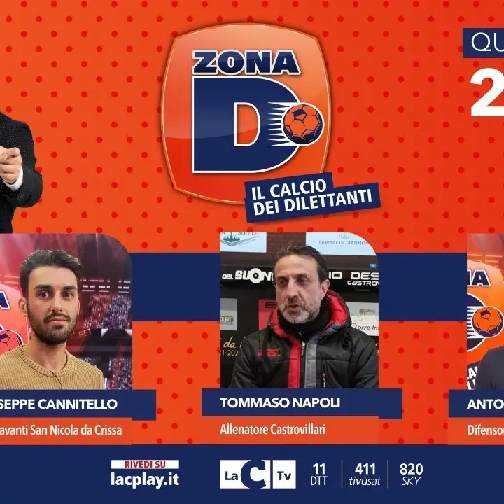 Giuseppe Cannitello, Antonio Romeo e Tommaso Napoli ospiti di Zona D su LaC Tv