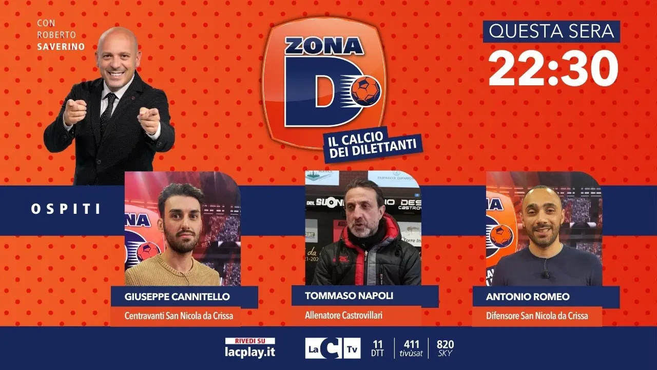 Giuseppe Cannitello, Antonio Romeo e Tommaso Napoli ospiti di Zona D su LaC Tv