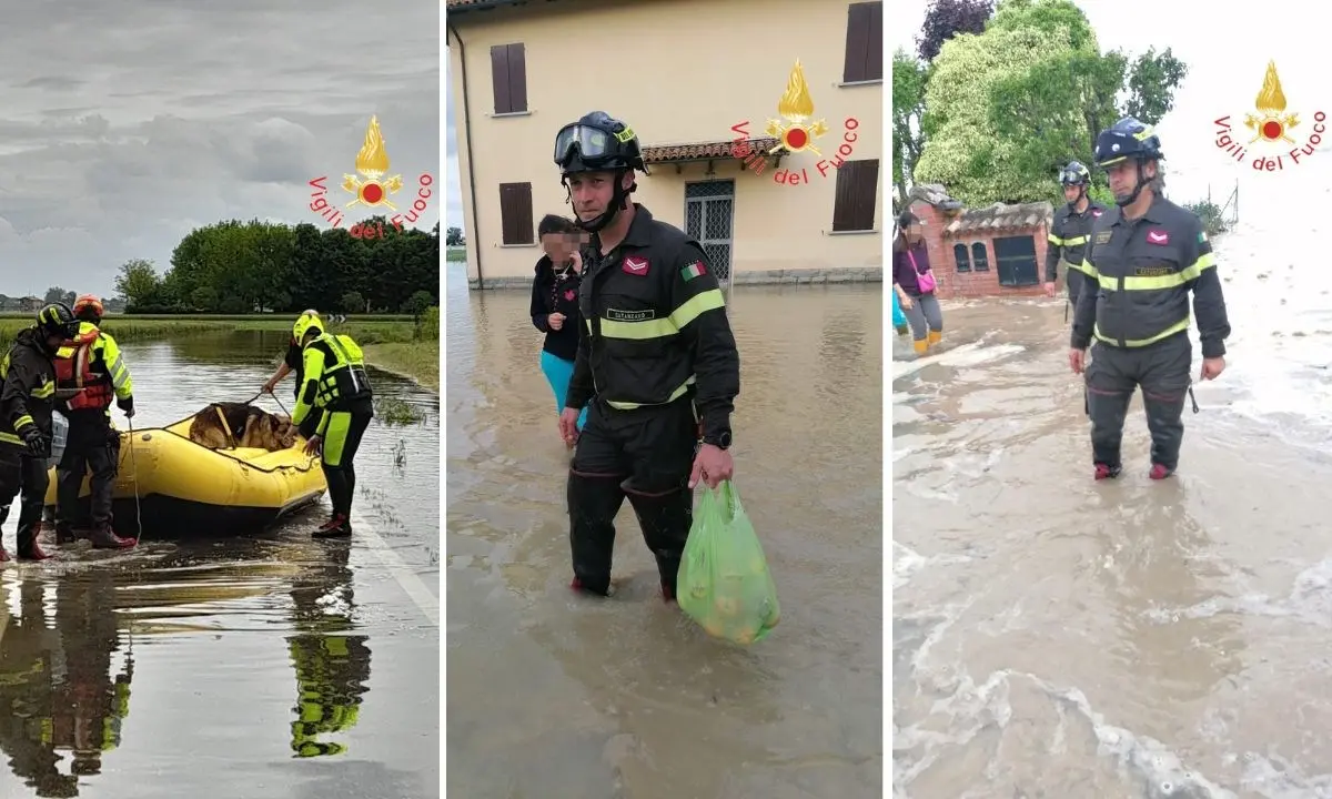 Alluvione in Emilia Romagna, anche i vigili del fuoco calabresi impegnati nei soccorsi